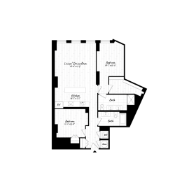  Floor Plan 2 Bedroom - 2 Bath | B03